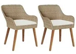 vidaXL Gartenstuhl 2 pcs Beige 62,5 x 55 x 82 cm Poly-Rattan