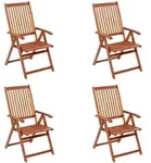 vidaXL Klappbare Gartenst&uuml;hle 4 Stk. Massivholz Akazie