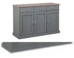 Luzerna Sideboard mit 3 T&uuml;ren und 3 Schubladen Grau, Braun.