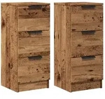 vidaXL Sideboards 2 Stk. Altholz-Optik 30x30x70 cm Holzwerkstoff