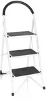 Klappleiter SOLID W2 Stahl 3 Stufen wei&szlig; hjh OFFICE