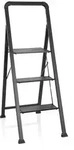 Klappleiter SOLID W6 Stahl / Aluminium schwarz mit Griff 3 Stufen hjh OFFICE
