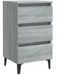 vidaXL Nachttisch mit Metallbeinen Grau Sonoma 40x35x69 cm