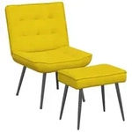 vidaXL Relaxsessel mit Hocker Gelb Samt