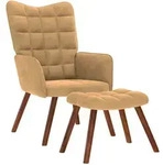 vidaXL Relaxsessel mit Hocker Braun Samt