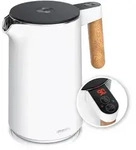 Arendo Wasserkocher Edelstahl, Doppelwand, Temperatureinstellung 40&deg; - 100 &deg;C...