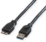 ROLINE USB 3.2 Gen 1 Kabel, A ST - Micro B ST, schwarz, 0,15 m