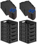 PROREGAL SuperSparSet 10x Eurobox NextGen Grip mit Scharnierdeckel & blauen