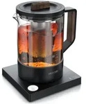 Arendo Glas-Wasserkocher 1 l, 800 W, herausnehmbares Edelstahl-Teesieb,
