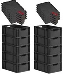 PROREGAL SuperSparSet 10x Eurobox NextGen Grip mit Scharnierdeckel & roten