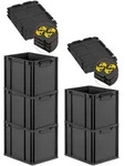 PROREGAL SparSet 5x Eurobox NextGen Grip mit Auflagedeckel & 4 gelben...