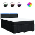 vidaXL Boxspringbett mit Matratze Schwarz 140x190 cm Stoff