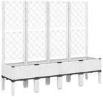 vidaXL Pflanzk&uuml;bel mit Rankgitter Wei&szlig; 160x40x142 cm PP