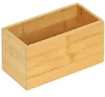 Relaxdays Ordnungsbox Bambus, schmale Aufbewahrungsbox ohne Deckel, HBT 9,5x18x9 cm,