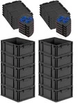 PROREGAL SuperSparSet 10x Eurobox NextGen Grip mit Auflagedeckel & 4 blauen