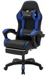 ML-Design Gaming Stuhl verstellbar, Schwarz-Blau, aus Kunstleder, Ergonomischer