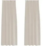 vidaXL Voile-Vorhang mit Vorh&auml;ngen 2 pcs Sand 245 x 140 cm Polyester