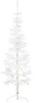 vidaXL K&uuml;nstlicher Halb-Weihnachtsbaum mit St&auml;nder Schlank Wei&szlig; 180 cm