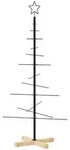 vidaXL Weihnachtsbaum Metall mit Holzst&auml;nder Schwarz 120 cm