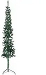 vidaXL K&uuml;nstlicher Halb-Weihnachtsbaum mit St&auml;nder Schlank Gr&uuml;n 210 cm