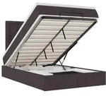 vidaXL Ottoman-Bett mit Matratze & LEDs Dunkelbraun 120x190 cm Stoff