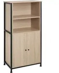 tectake Highboard Doncaster 60x38x125cm Industrial Holz Hell, Eiche Sonoma