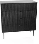 Kommode KARBY K 90x40x95 cm 4 Schubladen schwarz hjh LIVING