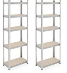 Relaxdays Schwerlastregal 2er Set, HxBxT: 180x60x30 cm, 500 kg, Stahl, Lagerregal,