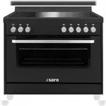 Saro TS95IND61N Induktionsherd mit Elektrobackofen, schwarz, 5 Kochfl&auml;chen,...