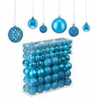 Relaxdays Weihnachtskugeln, 150er Set, glitzernde, matte & gl&auml;nzende
