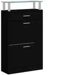 vidaXL Schuhschrank Schwarz 63x24x104 cm Holzwerkstoff