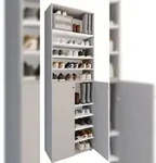 VCM Schuhschrank Lona Grau H. 220 x B. 70 x T. 40cm