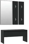 vidaXL Garderoben-Set Schwarz Holzwerkstoff