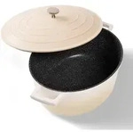 STONELINE&reg; Creme Gourmet Br&auml;ter 32x25 cm mit Deckel, Backofen und Induktion