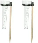 Relaxdays Regenmesser 2er Set, mit Stab, Niederschlagsmesser Garten, Skala...