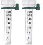 Relaxdays Regenmesser 2er Set, mit Halterung, Niederschlagsmesser Garten, Skala 35