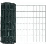 vidaXL Eurozaun Gr&uuml;n 0,8 x 25 m PVC-beschichtetes Eisen