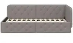 vidaXL Eckbettgestell Taupe 100 x 200 cm Stoff