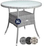 CASARIA&reg; Polyrattan Balkontisch Beistelltisch Rund &Oslash; 80cm Grau
