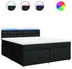 vidaXL Boxspringbett mit Matratze Schwarz 180x200 cm Stoff