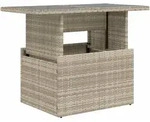 vidaXL Gartentisch mit Glasplatte Hellgrau 100x55x73 cm Poly Rattan