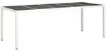 vidaXL Gartentisch Wei&szlig; 250x100x75 cm Poly Rattan und Hartglas