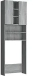 vidaXL Waschmaschinenschrank Grau Sonoma 64x25,5x190 cm