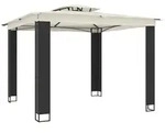 vidaXL Pavillon mit Doppeldach Creme 2,94x2,94 m Stahl