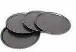 Relaxdays rundes Pizzablech, Backblech 4er Set, Backset aus beschichtetem