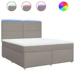 vidaXL Boxspringbett mit Matratze Taupe 180x200 cm Stoff