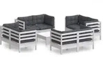 vidaXL 9-tlg. Garten-Lounge-Set mit Anthrazit Kissen Kiefernholz