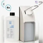 Blanc HYGIENIC SET: Armhebelspender, EURO Spender, EDELSTAHL + 6x 0,5-Liter...
