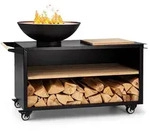 Blumfeldt Savage 2.0 Wide Feuerschale Grill Bambus-Schneidebrett Wetterschutz...
