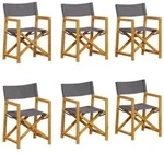 vidaXL Klappbare Gartenst&uuml;hle 6 Stk. Dunkelgrau Stoff